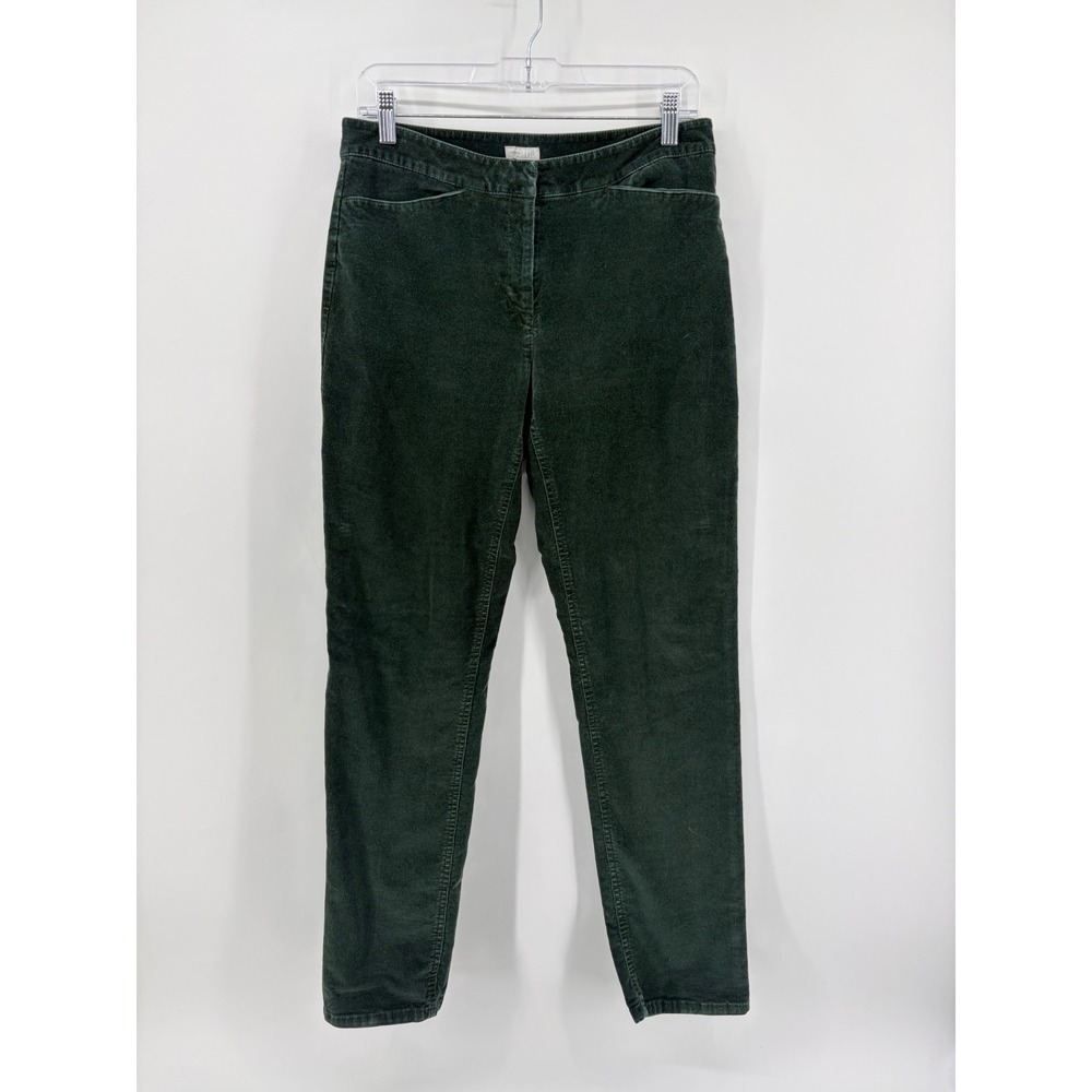 J. Jill Womens 6 Forest Green Corduroy Straight Leg Stretch Pants‎ 5-Pocket